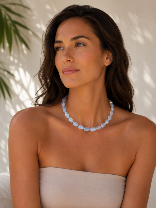 SUN MOON NATURAL MOONSTONE NECKLACE